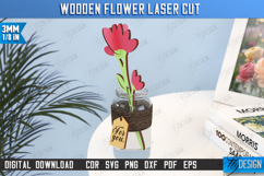 Wooden Flowers Laser Cut Bundle, Flower Bouquet for Mom SVG Product Image 5