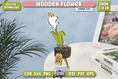 3D Wooden Flowers Laser Cut Bundle, Flower Bouquet for Mom Product Image 6