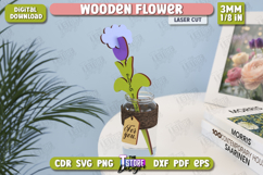 3D Wooden Flowers Laser Cut Bundle, Flower Bouquet for Mom Product Image 7