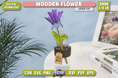 3D Wooden Flowers Laser Cut Bundle, Flower Bouquet for Mom Product Image 9