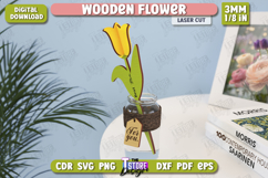 3D Wooden Flowers Laser Cut Bundle, Flower Bouquet for Mom Product Image 10