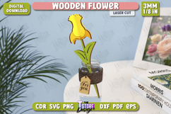 3D Wooden Flowers Laser Cut Bundle, Flower Bouquet for Mom Product Image 11