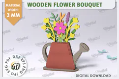 3D Wooden Flower Bouquet Laser Cut. Mother's Day SVG Product Image 1