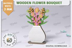 3D Wooden Flower Bouquet Laser Cut. Mother&#039;s Day SVG Product Image 1