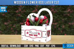 Wooden Flower Box Laser Cut Bundle, 3D Flower Gift Boxes SVG Product Image 5