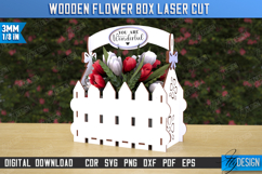 Wooden Flower Box Laser Cut Bundle, 3D Flower Gift Boxes SVG Product Image 7