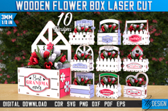 Wooden Flower Box Laser Cut Bundle, 3D Flower Gift Boxes SVG Product Image 1