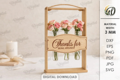 Flower Frame With Glass Tube Laser Cut. Flower Holder SVG Product Image 1