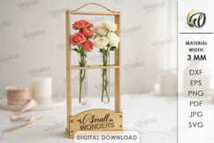 Flower Frame With Glass Tube Laser Cut. Flower Holder SVG Product Image 1