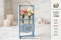 Flower Frame With Glass Tube Laser Cut. Flower Holder SVG Product Image 1