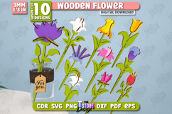 3D Wooden Flowers Laser Cut Bundle, Flower Bouquet for Mom Product Image 1