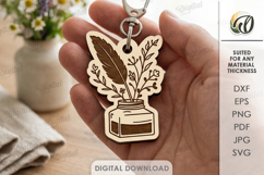 Floral Keychain Laser Cut. Boho Keyring. Flowers SVG Product Image 6