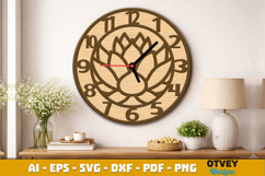 Wooden Flower Wall Clock Lasercut Product Image 2
