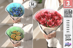 Wood Bouquet Laser Bundle| Eternal Flowers | Composite Model Product Image 1