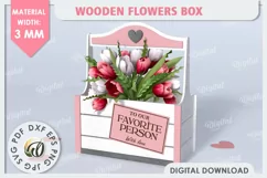 Wooden Flower Box Laser Cut. Gift Box. Mothers Day SVG Product Image 1