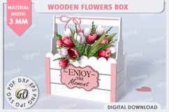 Wooden Flower Box Laser Cut. Gift Box. Mothers Day SVG Product Image 1