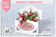 Wooden Flower Box Laser Cut. Gift Box. Mothers Day SVG Product Image 1