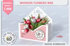 Wooden Flower Box Laser Cut. Gift Box. Mothers Day SVG Product Image 1