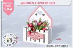 Wooden Flower Box Laser Cut. Gift Box. Mothers Day SVG Product Image 1