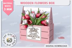 Wooden Flower Box Laser Cut. Gift Box. Mothers Day SVG Product Image 1