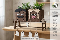 3D Funny Planter Laser Cut. Flower Box. Plant Holder SVG Product Image 1