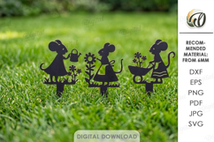 Garden Stakes Laser Cut. Garden Decor. Mice SVG Product Image 1