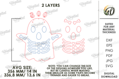 3D Ghost Wall Decor Laser Cut. Halloween Decor SVG Product Image 2