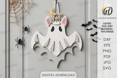 3D Ghost Wall Decor Laser Cut. Halloween Decor SVG Product Image 1