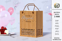 Wooden gift bag Laser cut. Storage holder SVG Product Image 1