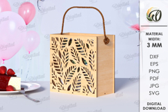 Wooden gift bag Laser cut. Storage holder SVG Product Image 1