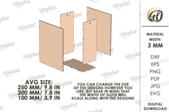 Wooden gift bag Laser cut. Storage holder SVG Product Image 2