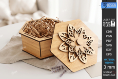 Wooden Gift Box Laser Cut | 3D Layered Flower Gift Box | CNC Product Image 1