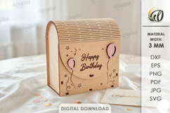 3D Gift Box Laser Cut. Present Box SVG Product Image 1