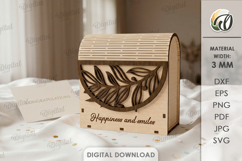 3D Gift Box Laser Cut. Present Box SVG Product Image 1