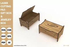wooden gift box & jewelry box svg laser cut & glowforge file Product Image 3