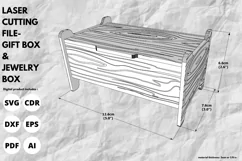 wooden gift box & jewelry box svg laser cut & glowforge file Product Image 2