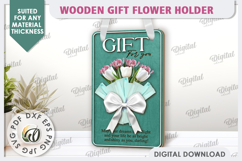 Wooden Gift Flower Holder Laser Cut. Mother's Day Gift SVG Product Image 1