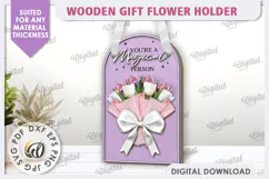 Wooden Gift Flower Holder Laser Cut. Mother's Day Gift SVG Product Image 1