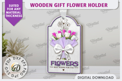 Wooden Gift Flower Holder Laser Cut. Mother's Day Gift SVG Product Image 1