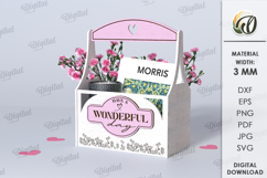 Wooden gift box Laser Cut. Boho SVG. Rustic box Product Image 1