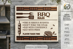 3D Grill Wall Art Laser Cut. Kitchen Wall Decor SVG Product Image 1