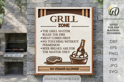 3D Grill Wall Art Laser Cut. Kitchen Wall Decor SVG Product Image 1