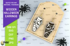Halloween Wooden Earrings Laser Cut. Halloween Earrings SVG Product Image 1
