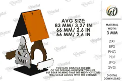 Wooden Halloween House Candle Holder Lasercut. Halloween SVG Product Image 2