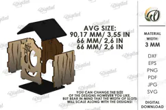 Wooden Halloween House Candle Holder Lasercut. Halloween SVG Product Image 2