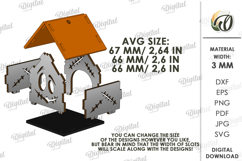 Wooden Halloween House Candle Holder Lasercut. Halloween SVG Product Image 2