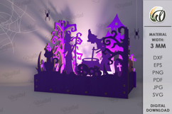 Wooden Halloween Lamp Laser Cut . Halloween lamp SVG Product Image 1