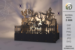 Wooden Halloween Lamp Laser Cut . Halloween lamp SVG Product Image 1
