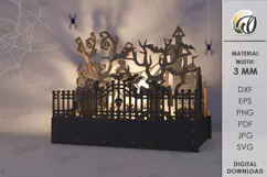 Wooden Halloween Lamp Laser Cut . Halloween lamp SVG Product Image 1