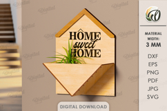 3D Planter Holder Laser Cut. Hanging Plant Holder SVG Product Image 1